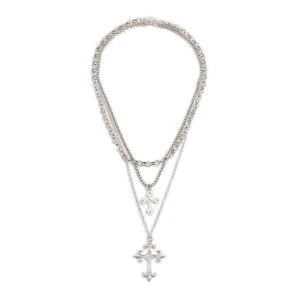 Cropp - Zestaw naszyjników z motywem krzyża - srebrny