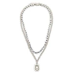 Cropp - Zestaw naszyjników z zawieszką ziemniaka - srebrny