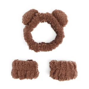 Cropp - Zestaw opasek na głowę i nadgarstki - brązowy