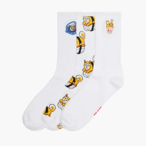 Cropp - Zestaw skarpet z azjatyckim jedzeniem - biały