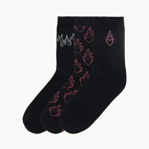 Cropp - Zestaw skarpet z motywem płonącego serca - wielobarwny