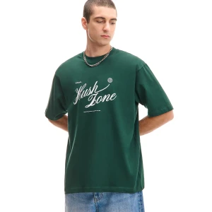 Cropp - Zielona koszulka z nadrukiem - zielony