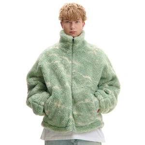 Cropp - Zielona polarowa bluza z nadrukiem - zielony