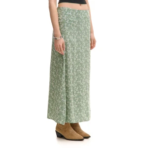 Cropp - Zielona spódnica maxi w kwiaty - zielony