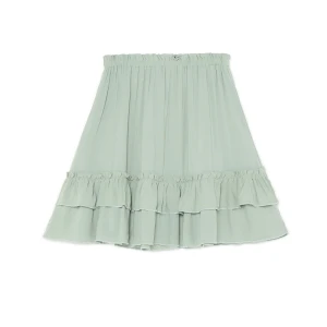 Cropp - ZIelona spódniczka mini z wiskozy - zielony