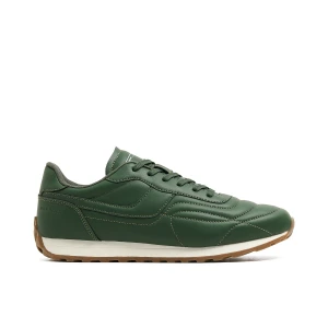 Cropp - Zielone sneakersy z imitacji skóry - zielony