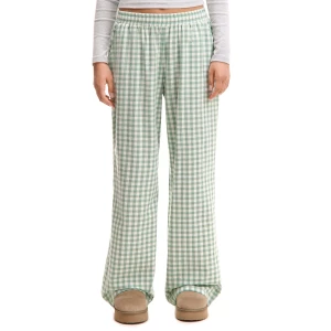 Cropp - Zielone spodnie straight w kratę - zielony