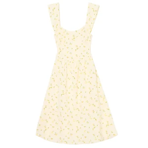 Cropp - Żółta sukienka midi w cytryny - żółty