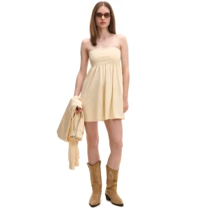 Cropp - Żółta sukienka mini babydoll - żółty