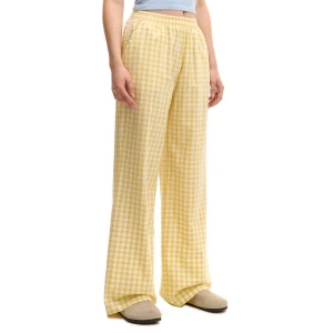 Cropp - Żółte spodnie straight w kratę - żółty