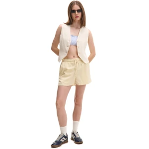 Cropp - Żółte szorty z lnem - żółty