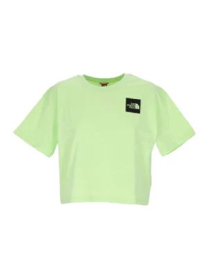 Cropped Fine Tee w Ostry Zielony The North Face