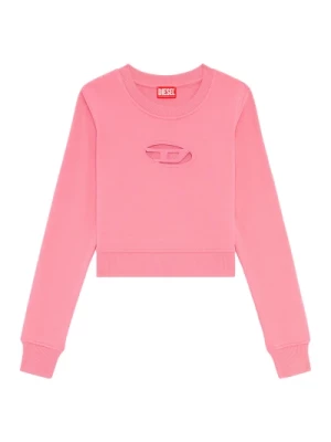 Cropped sweatshirt z wyciętym logo Diesel