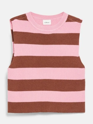 Cropped Top aus Rippstrick im Viskosmix s.Oliver beżowy