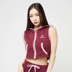 Cropped Zip Hoodie Top, markiFelicious, Koszule, w kolorze czerwony, rozmiar: