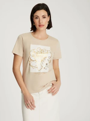 Cross Jeans Koszulka w kolorze beżowym rozmiar: L