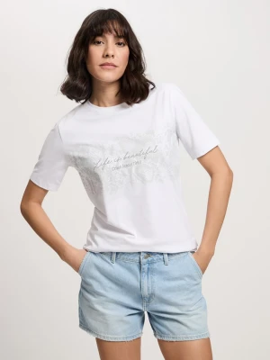 Cross Jeans Koszulka w kolorze białym rozmiar: M