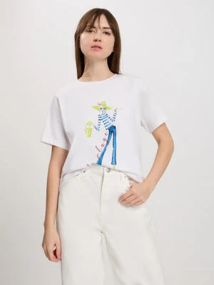 Cross Jeans Koszulka w kolorze białym rozmiar: M
