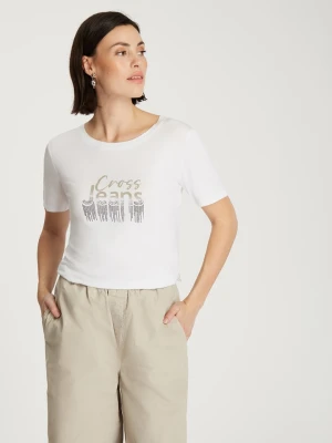 Cross Jeans Koszulka w kolorze białym rozmiar: XS