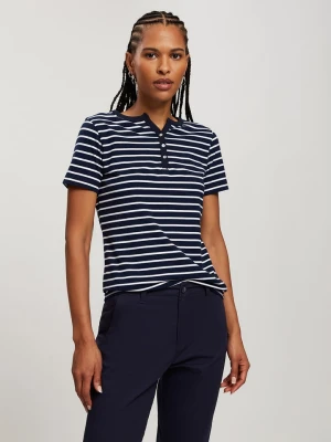 Cross Jeans Koszulka w kolorze granatowo-białym rozmiar: M