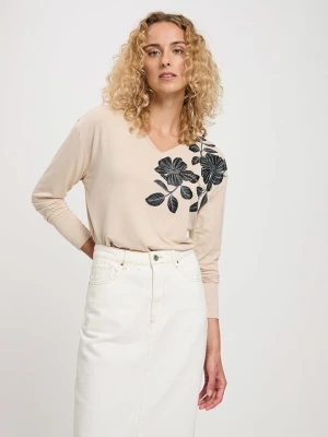 Cross Jeans Koszulka w kolorze kremowym rozmiar: S