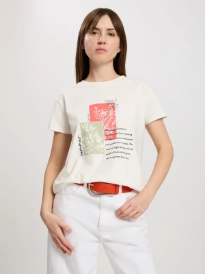 Cross Jeans Koszulka w kolorze kremowym rozmiar: S