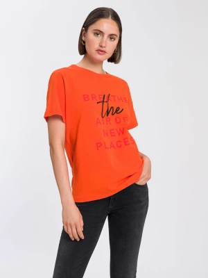 Cross Jeans Koszulka w kolorze pomarańczowym rozmiar: S