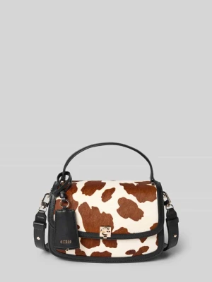 Crossbody Bag z naturalnej skóry bydlęcej model 'Audrey' Guess Złamany biały