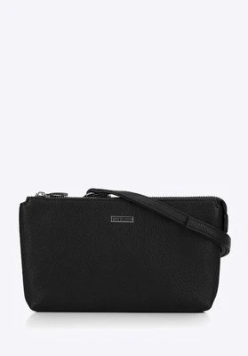 Crossbody z ekoskóry dwukomorowa czarno - srebrna Wittchen