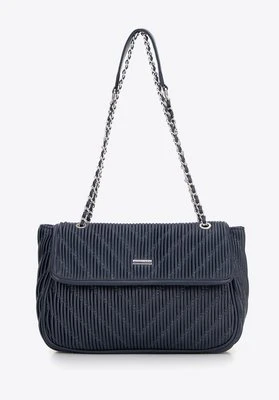 Crossbody z ekoskóry na łańcuszku granatowa Wittchen