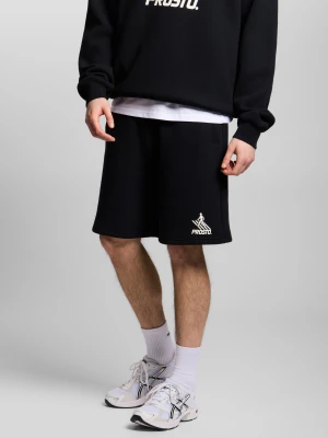 Crossing krótkie spodenki regular męskie czarne Klasyk