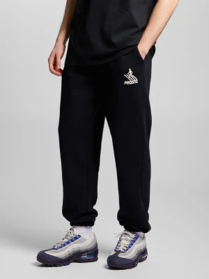 Crossing spodnie dresowe regular męskie czarne Klasyk