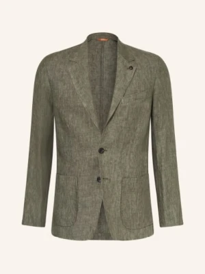 Cruna Lniana Marynarka Tribeca Slim Fit gruen