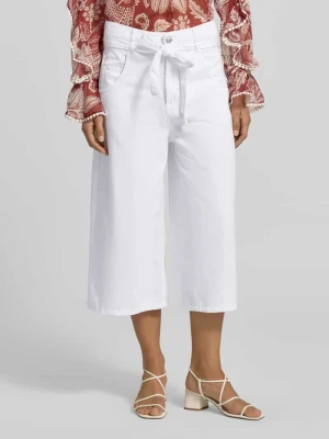 Culotte w fasonie 5-pocket z paskiem do wiązania Oui Biały