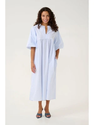CULTURE Sukienka w kolorze błękitno-białym rozmiar: L