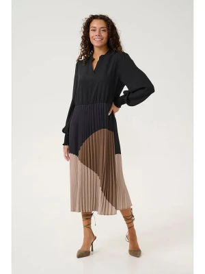 CULTURE Sukienka w kolorze czarno-brązowym rozmiar: L