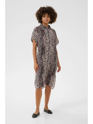 CULTURE Sukienka w kolorze jasnobrązowo-czarnym rozmiar: S