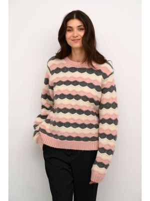 CULTURE Sweter "Anthonia" w kolorze jasnoróżowo-kremowo-antracytowym rozmiar: L/XL