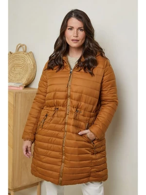 Curvy Lady Dwustronny płaszcz pikowany w kolorze karmelowym rozmiar: 48/50
