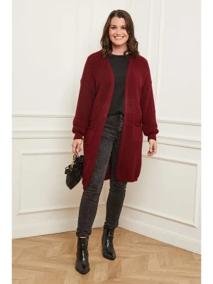 Curvy Lady Kardigan w kolorze bordowym rozmiar: 48/50
