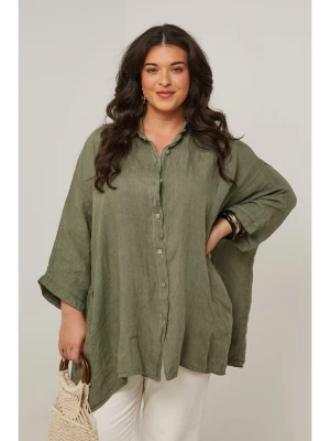 Curvy Lady Lniana koszula w kolorze khaki rozmiar: 40/42