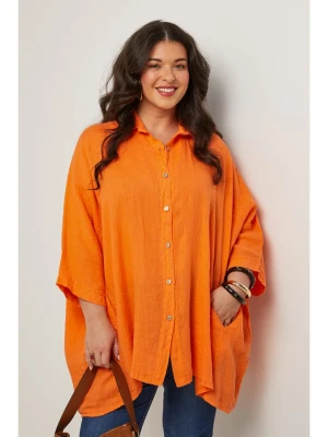 Curvy Lady Lniana koszula w kolorze pomarańczowym rozmiar: 48/50