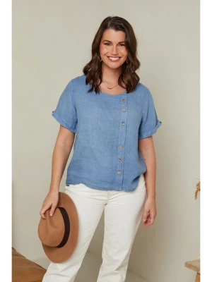 Curvy Lady Lniana koszulka w kolorze niebieskim rozmiar: 40/42