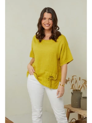 Curvy Lady Lniana koszulka w kolorze żółtym rozmiar: 40/42