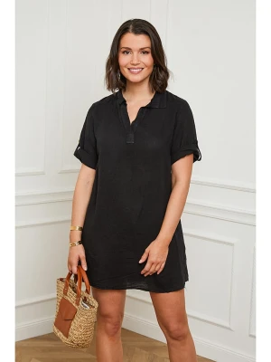 Curvy Lady Lniana sukienka w kolorze czarnym rozmiar: 48/50