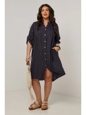 Curvy Lady Lniana sukienka w kolorze granatowym rozmiar: 44/46