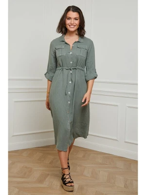 Curvy Lady Lniana sukienka w kolorze khaki rozmiar: 48 / 50