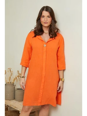 Curvy Lady Lniana sukienka w kolorze pomarańczowym rozmiar: 48/50