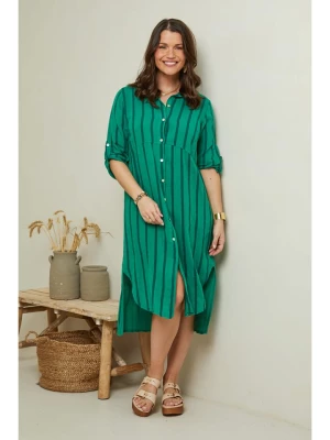 Curvy Lady Lniana sukienka w kolorze zielonym rozmiar: 40/42