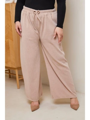 Curvy Lady Spodnie sztruksowe w kolorze beżowym rozmiar: 44/46